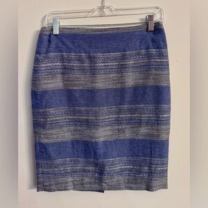 The Limited Blue and Tan Tweed Pencil‎ Skirt